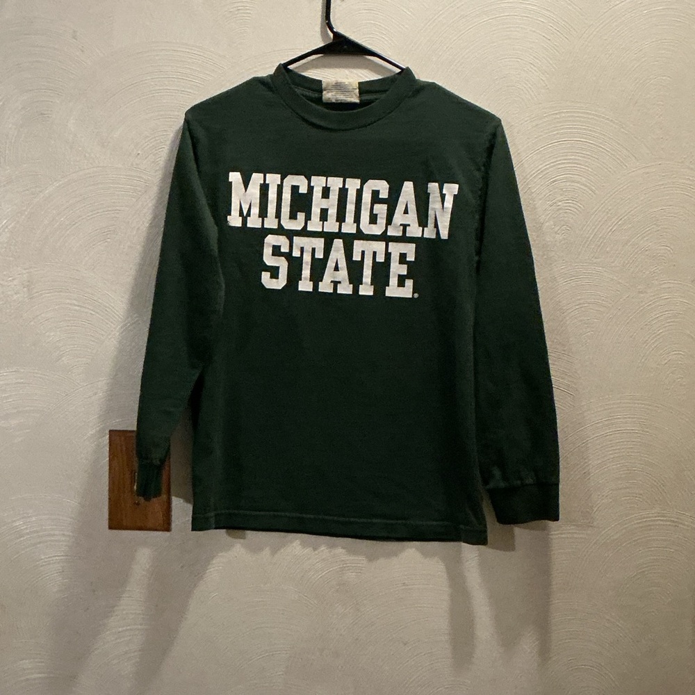 Steve & Barry's Michigan State Women’s Long Sleeve Tee, Green & White. Size S.
